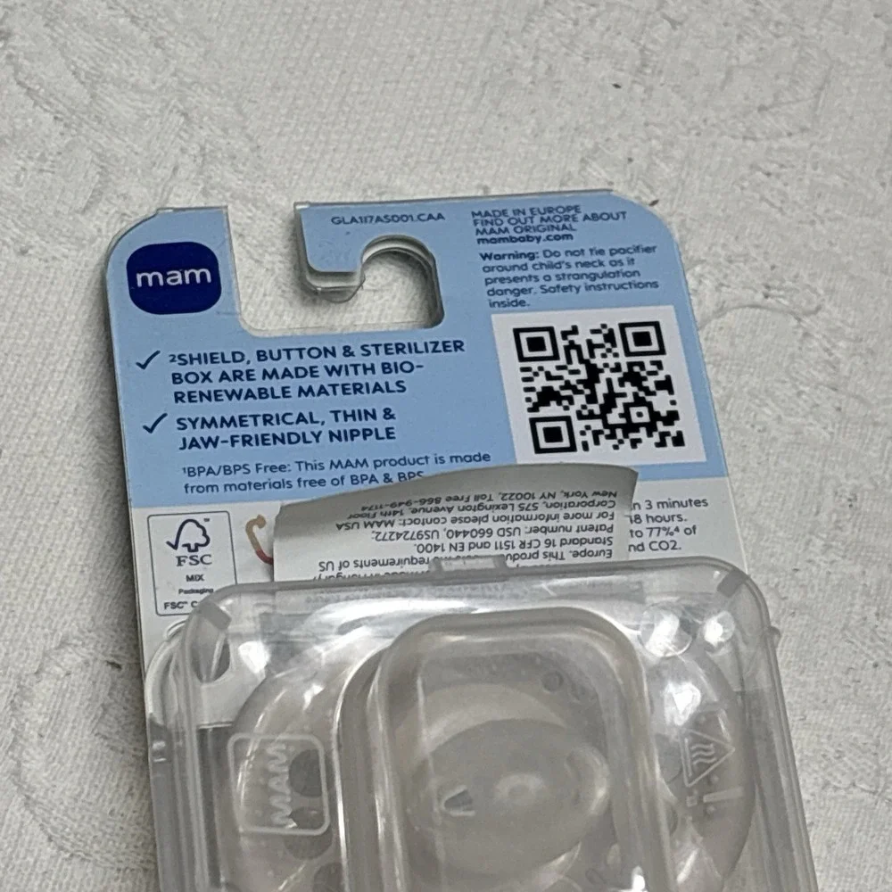 MAM Original 2-Pk Tan Fish Seal BPA Free Pacifiers W/ Case{16+Months}